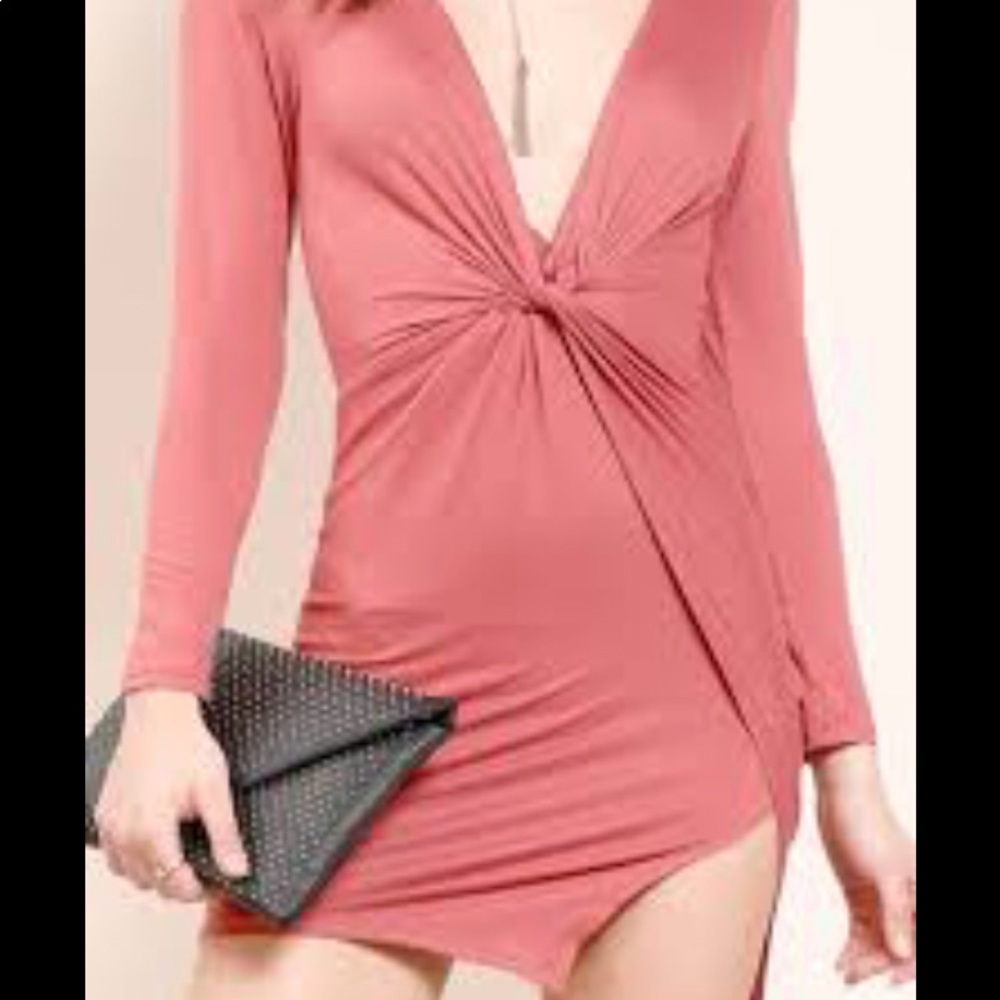 Papaya Mini with Twist Plunge Neckline NWT